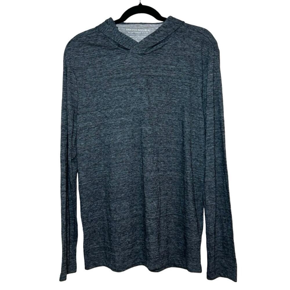 NWT Banana Republic Men’s Vintage Tee Long Sleeve Hooded Shirt Gray Size Large